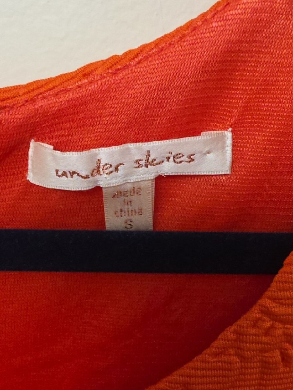 Under Skies Orange Textured Floral Sleeveless Mini Dress With Pockets SZ S - Picture 2 of 6